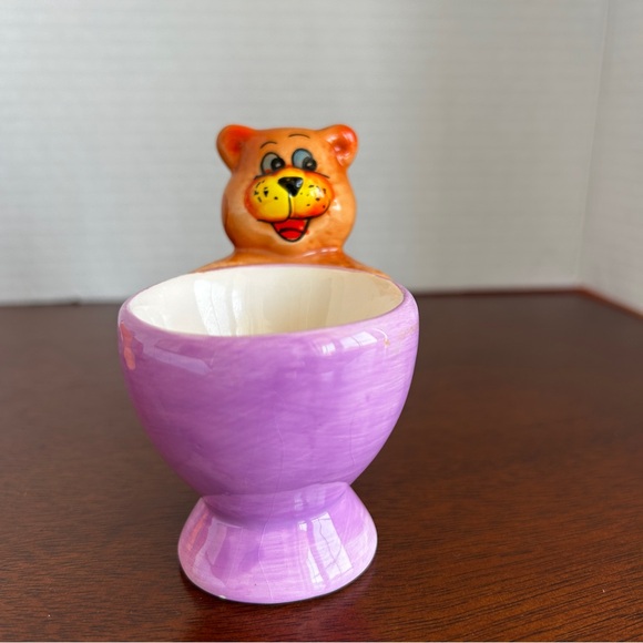 Colourful and Cute Vintage Ceramic Animal Egg Cups Set of 4 - Picture 3 of 14